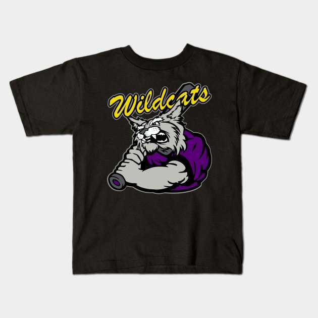 Wildcats Baseball Kids T-Shirt by DavesTees